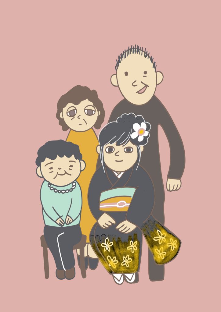 成人式かぞく写真